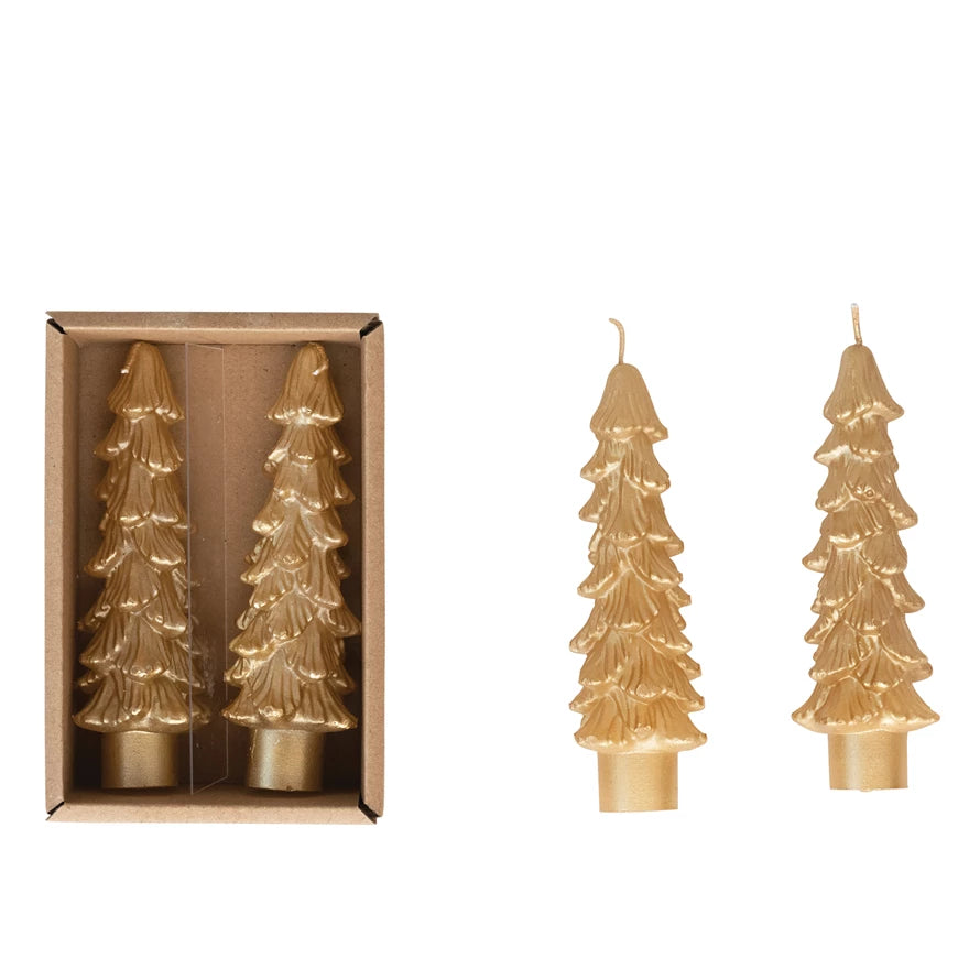 Gold Tree Shaped Taper Candles